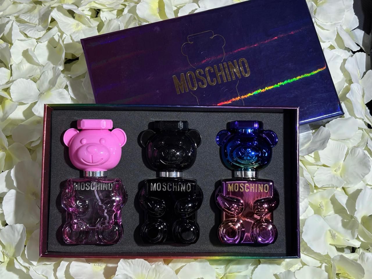 TRIO - MOSCHINO BUBBLE GUM ,MOSCHINO TOY PEARL, MOSCHINO TOY BOY