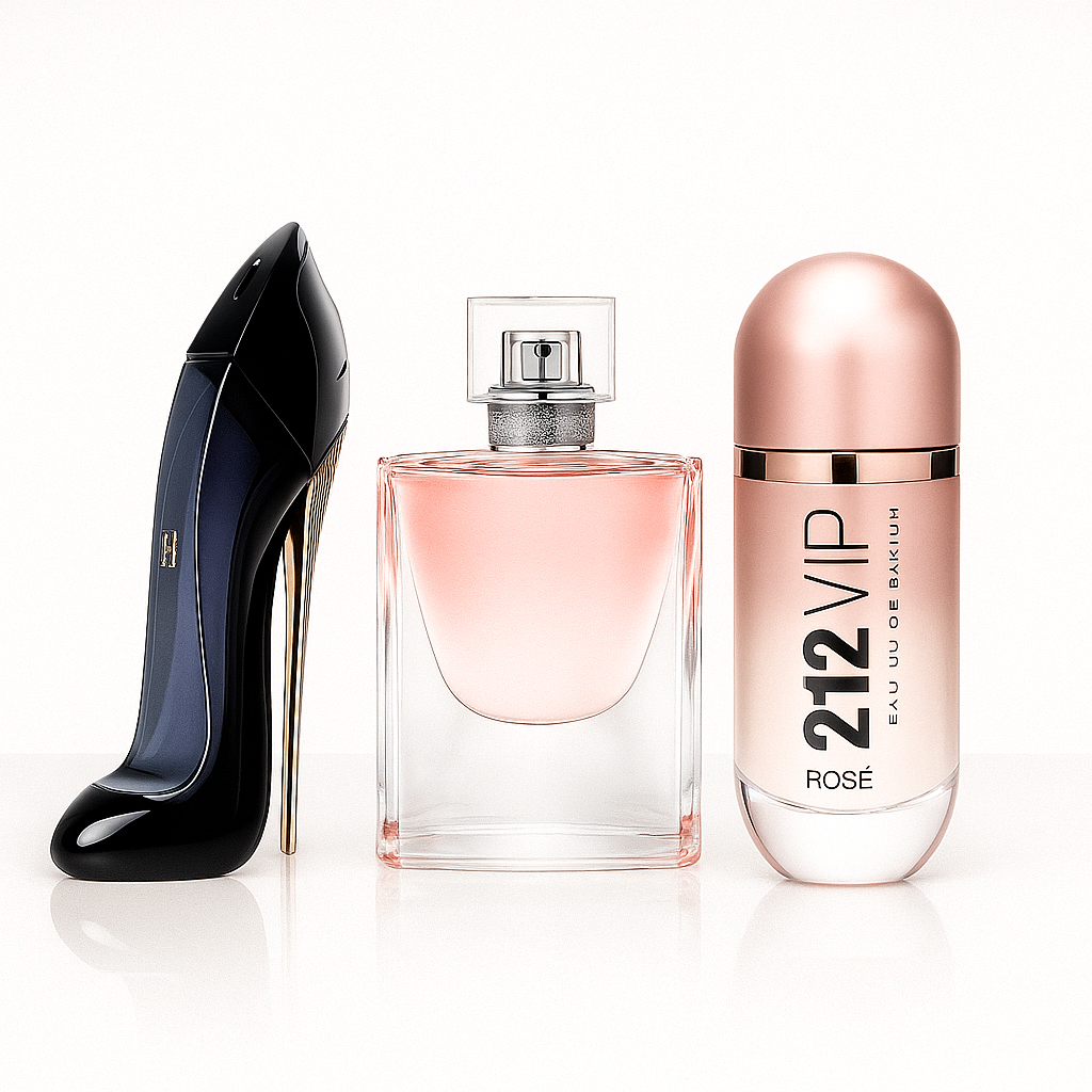 Carolina Herrera GOOD GIRL, Lancôme LA VIE EST BELLE e Carolina Herrera 212 VIP ROSÉ